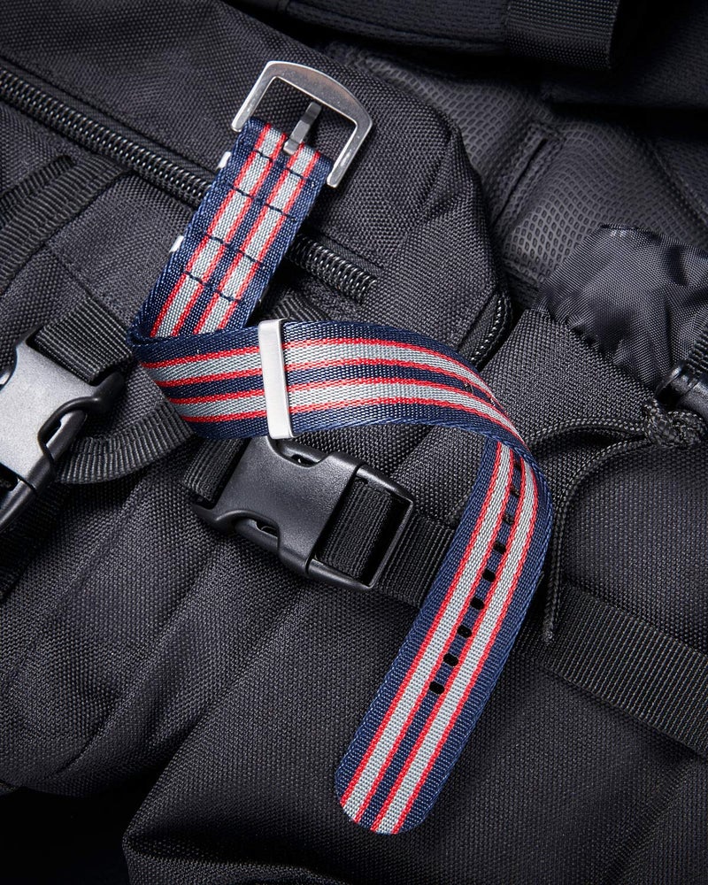 BINLUN Nylon Watch Band Thick G10 Premium Ballistic Nylon Multicolor Replacement Watch Straps with Silver/Black Stainless Steel Buckle for Men Women 18mm 20mm 22mm 24mm - Image 3